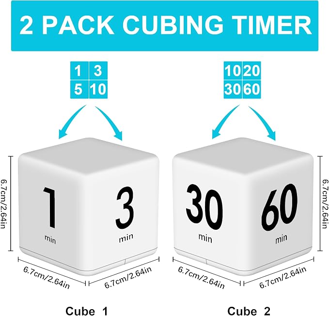 JOYIT 2 Pcs Cube Timer Set - Image 2