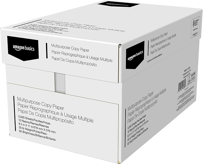 Amazon Basics Multipurpose Copy Printer Paper, 20 lb, 8.5 x 11 Inches, 10 Reams - Image 2