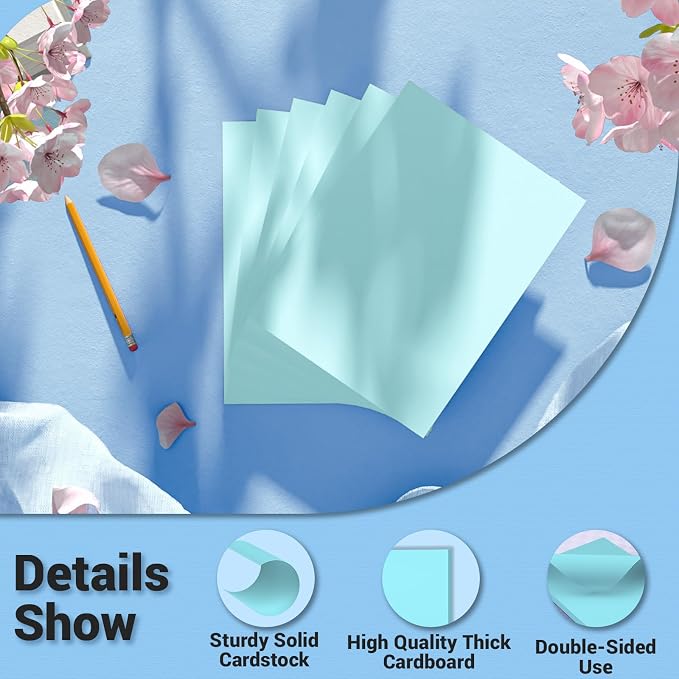 Cardstock 8.5 x 11, Thick Printer Paper 75 lb/200 gsm, 40 Sheets Card Stock Blue - Image 3