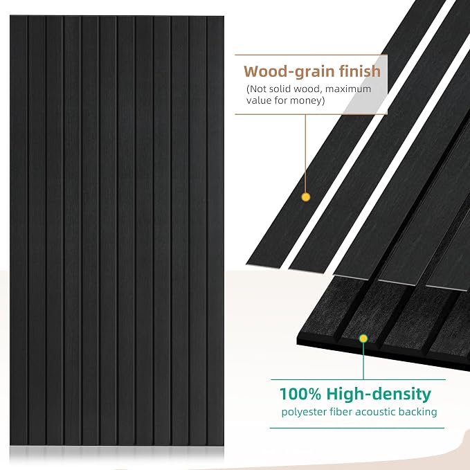 AUTORIFIC Wood Veneer Sound Panels, 10 Pack 47.2”x23.6” Wall Panels, Decorative - Image 3