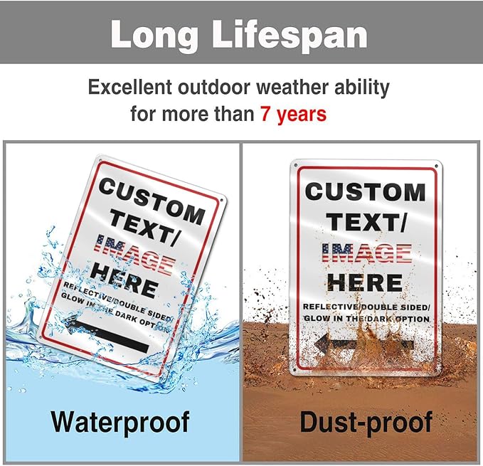 Custom Sign Left or Right Arrow, Glow in the Dark/Reflective Option, - Image 6