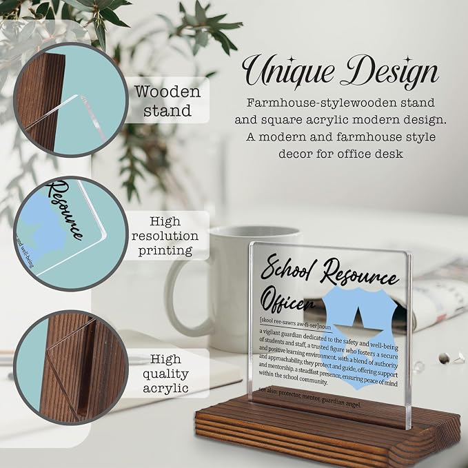 School Resource Officer Gifts, Thank You Appreciation Desk Sign - Image 3