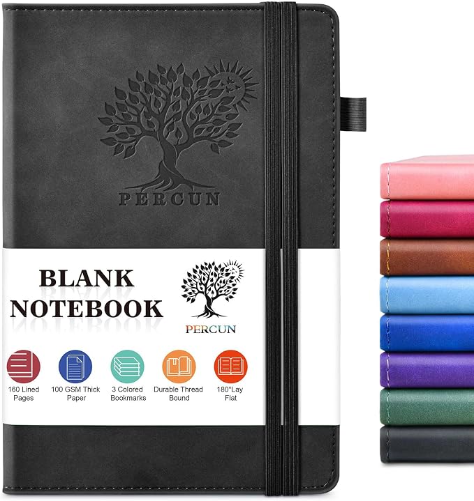 PERCUN Blank Journal Ntebook for Men & Women, 160 Pages Blank Journals for by PERCUN