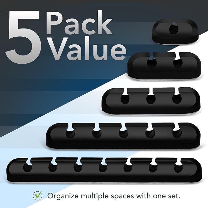 Cable Organizer Clips 5-Pack – Strong Adhesive Cord Holders - Image 5