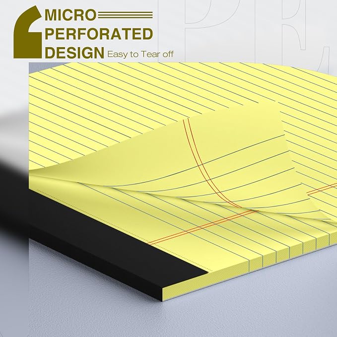 12 Pack Legal Pads 8.5" x 11" College Ruled Yellow Note Pads 8.5 x 11 Inch - Image 3