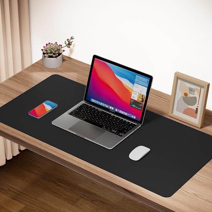 ‎Boutilon Leather Desk Pad Protector, Non-Slip Mouse Pad, Laptop Desk Pad - Image 2
