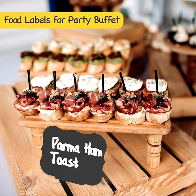 PigPotParty 18 Pcs Food Labels for Party Buffet w/Cleaning Spray - Image 6