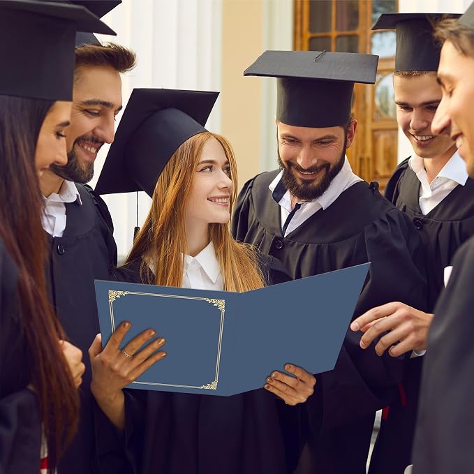 HAUTOCO Certificate Holders 50 Packs Navy Blue Diploma Covers Gold Foil Border - Image 6