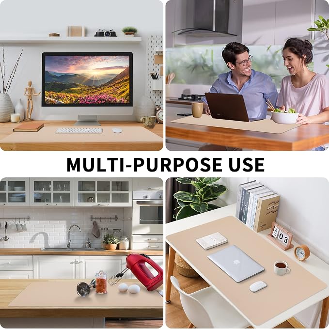 Leather Desk Pad, Mouse Pad, Non-Slip Desk Protector Mat, Leather Desk Blotter - Image 7