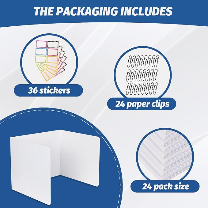 ZYINOZOC 24 Pack Desk Dividers for Students, 3-Fold Privacy Screens, Testing - Image 6