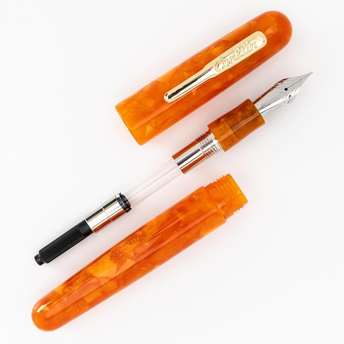 Conklin All American Fountain Pen in Sunburst Orange – Broad Nib, Vibrant - Image 9