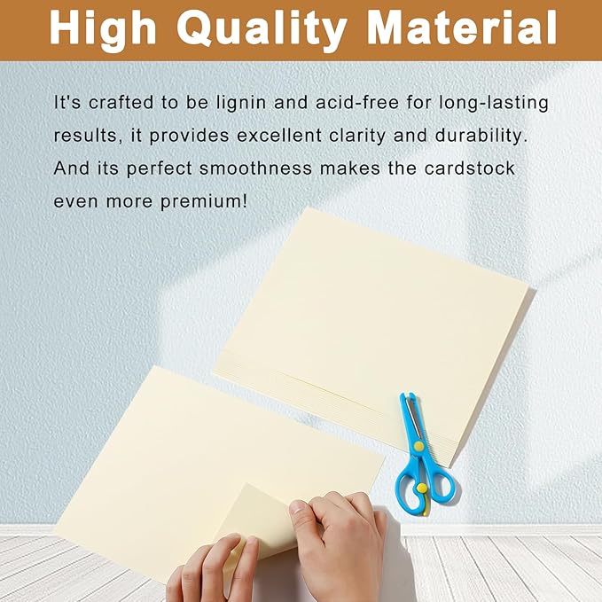 Silunkia 40 Sheets Cream Cardstock 8.5 x 11 Off White Paper, 200gsm/75lb Ivory - Image 4