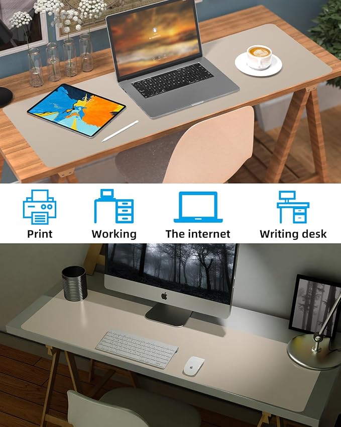 Extra Large Desk pad, Leather Desk Pad Protector, Office Desk Mat, Mouse Pad - Image 6