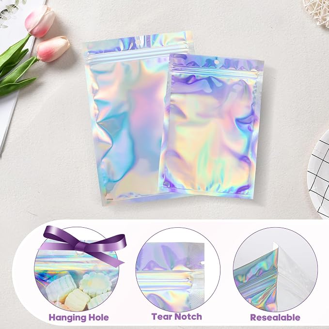 100pcs 6x9 inch Holographic Resealable Packaging Bags - Image 5