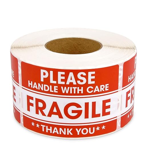 Methdic 2"x 3" Fragile Stickers 500 Labels Per Roll Strong Adhesive Labels by Methdic