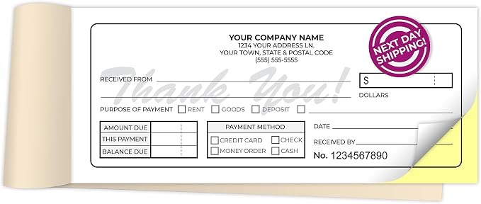 Custom 2.83" x 7" Carbonless NCR Books in 2-Part Duplicate Invoices, Work Orders by PrintPPS