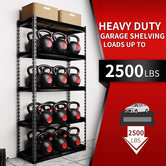 Shuntong The Atlas 30" W x 12" D x 60" H Adjustable Garage Storage Shelves Load - Image 4