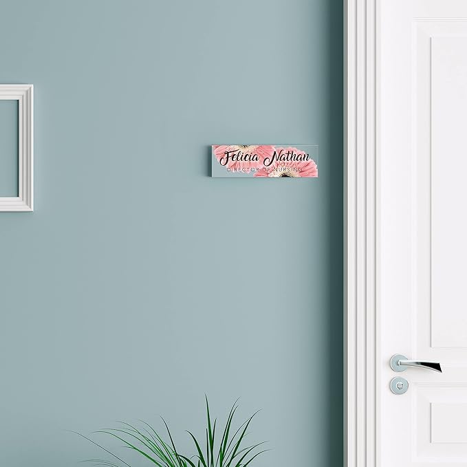 Artblox Personalized Office Desk Name Plate and Business Card Holder | Clear - Image 5