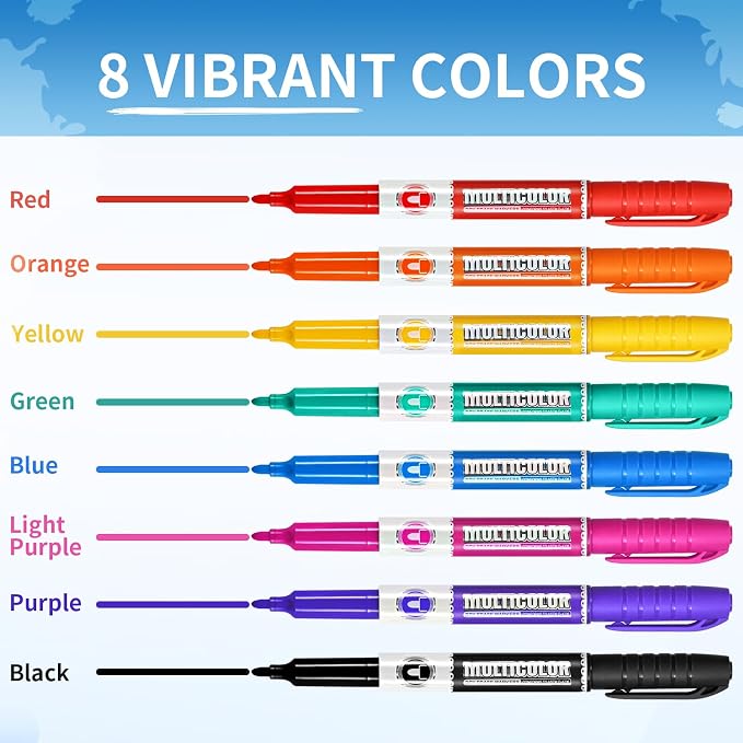 Dry Erase Markers, Fine Tip Whiteboard Marker, Low Odor Dry Marker, Fine Point - Image 3