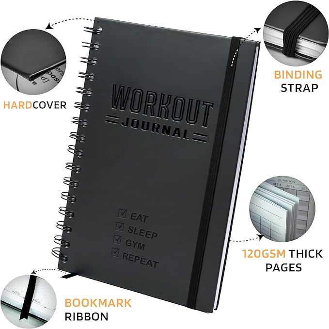 Nextnoid Hardcover Fitness Journal Workout Planner - Image 2