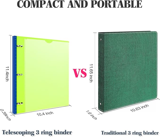 INFUN 1 Inch Telescoping 3 Ring Binder - Image 4