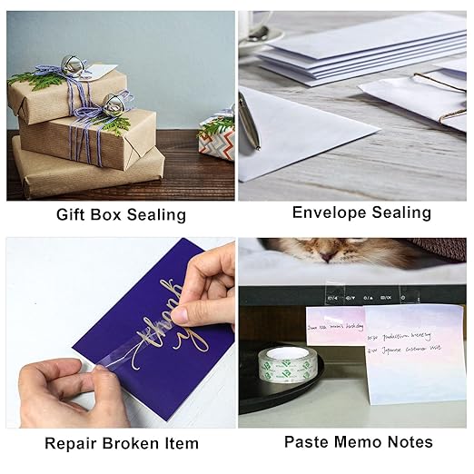 BOMEI PACK 48 Rolls Crystal Clear Transparent Tape, Stationery Tape Refills - Image 7