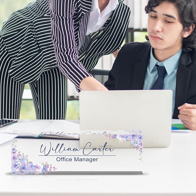 Personalized Name Plate for Desk Custom Acrylic Desk Name Plate Custom Employee - Image 2