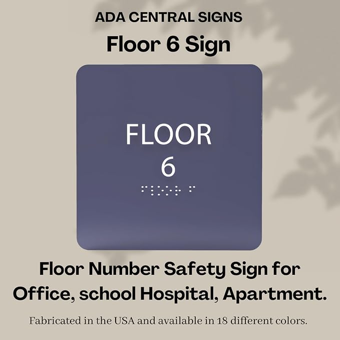 Clean Grey ADA Floor 6 Sign - Image 6