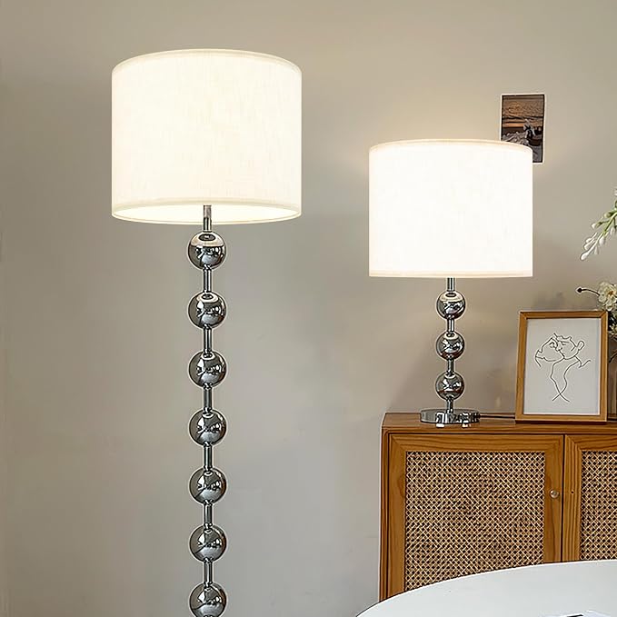 White Linen lampshades Large Drum Lamp Shade 16" Top x 16" Bottom x 12" High - Image 5