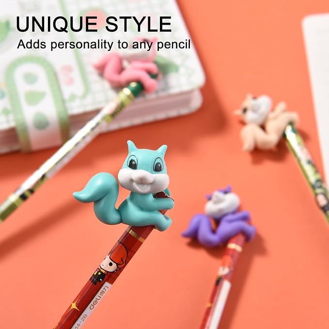 24Pcs Pencil Top Erasers for Kids, Squirrel Pencil Erasers Toppers Bulk - Image 6
