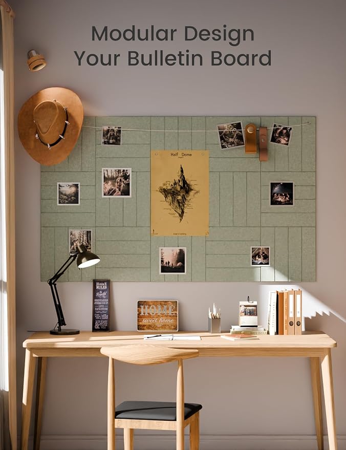 Fluxynara Felt Bulletin Board Tiles Large 48" x 36" Cork Board Alternative-12 - Image 5