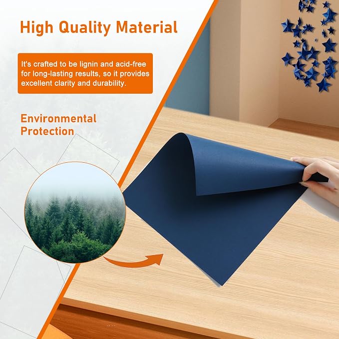 100 Sheets Navy Blue Cardstock 8.5 x 11 Certificate Paper, 92lb Premium Craft - Image 5