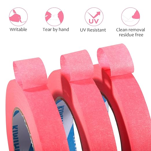 KIWIHUB Pink Painters Tape, 1 inch x 60 Yards x 5 Rolls - Image 4