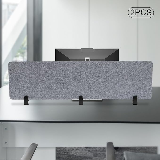 ReFocus Raw Clamp-On Acoustic Desk Divider Mounted Privacy Panel Set – Reduce - Image 4