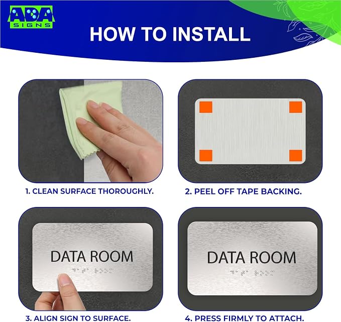 ADASigns Data Room Sign 7" W x 4" H - Image 4