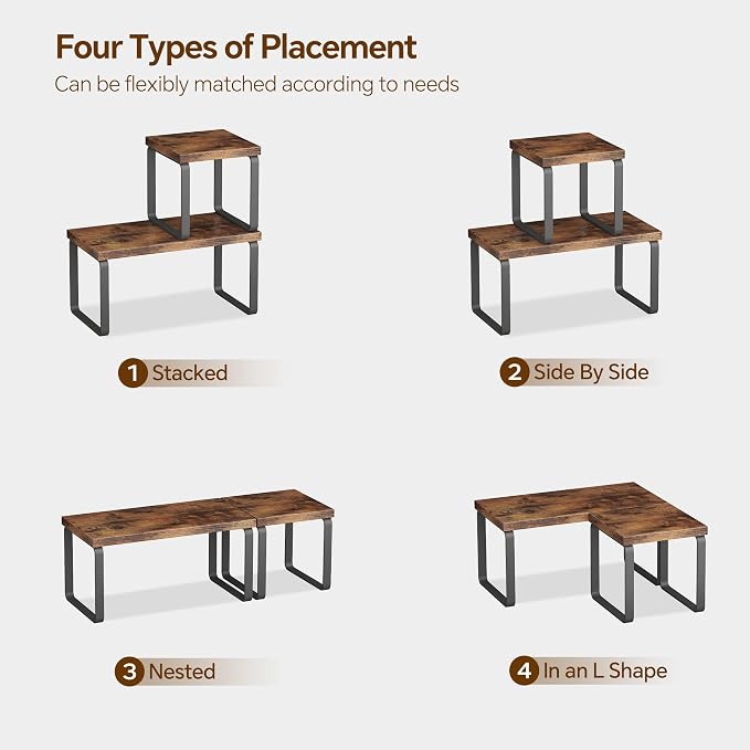 2 Sets Wooden Desktop Organizer Shelf, 2-Tier Adjustable Freestanding Bookshelf - Image 8