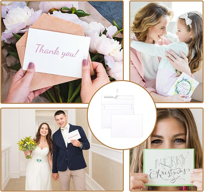 Silunkia White Blank Note Cards and Envelopes 5 x 7 Heavyweight Single Panel - Image 7