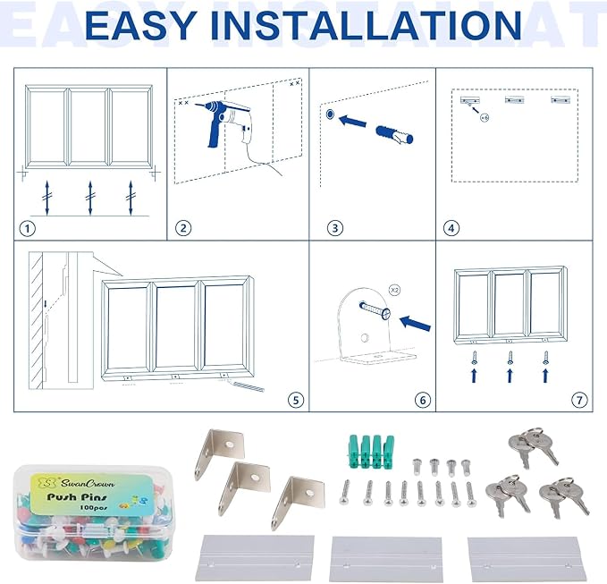 SWANCROWN Outdoor Bulletin Board 70x36in, Enclosed Bulletin Board - Image 4