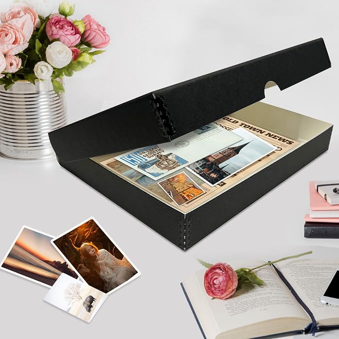 Lineco 9x12 Black Clamshell Archival Folio Storage Box, Acid-Free - Image 7