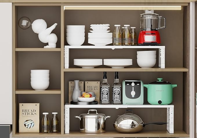 Jojocross Expandable Cabinet Shelf Organizer Storage Spice Rack Shelves - Image 3