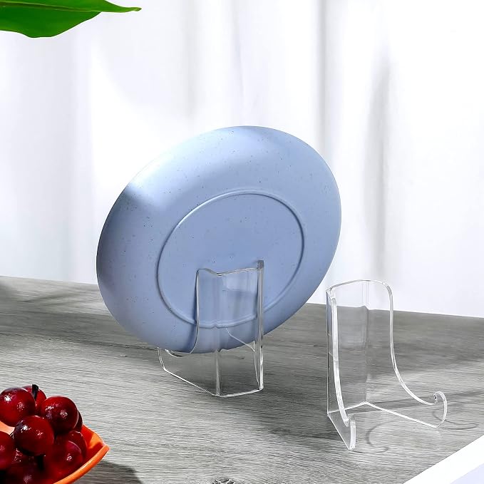 Chunful 2 Pieces Acrylic Plate Stands Clear Acrylic Easels Display Stands - Image 5