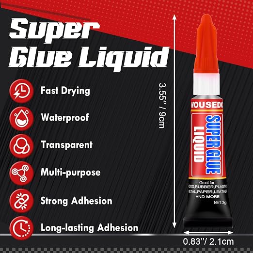 WOUSEDO 48 X 3g Super Glue Liquid, Fast Drying Cyanoacrylate Glue - Image 2