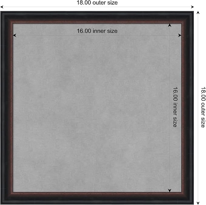 Amanti Art Black Framed Magnetic Board 18x18 Small Vision Board - Image 3