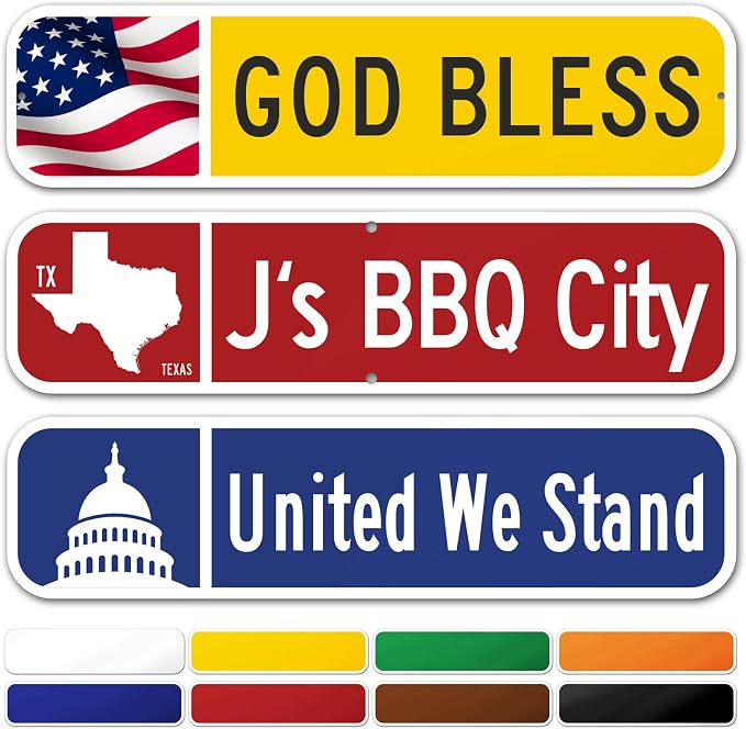 Custom Street Sign, Address Sign, 8 Colors, Reflective Option, Mounting Options by MySignCenter