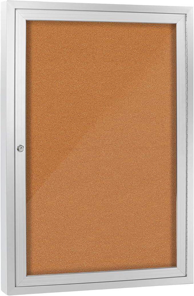 Enclosed Bulletin Board with Locking Door, Outdoor Bulletin Board Weatherproof by Unknown