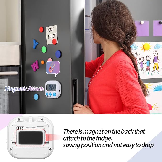 Weewooday 24 Pcs Digital Kitchen Timer Magnetic Timer Bulk On/Off Switch Minute - Image 5