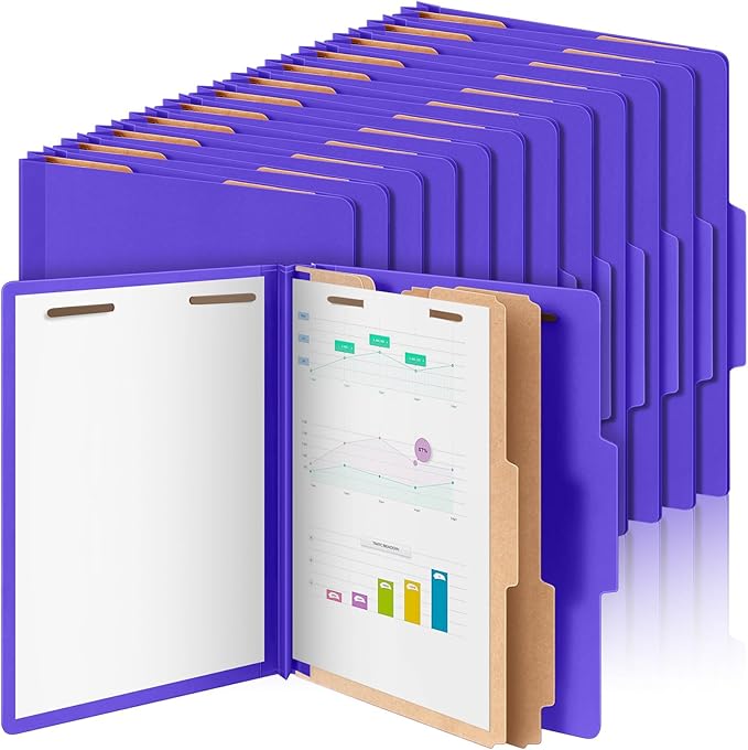 Skyygemm 36 Pcs Classification Folders Letter Size, 2 Divider Pressboard File by Skyygemm