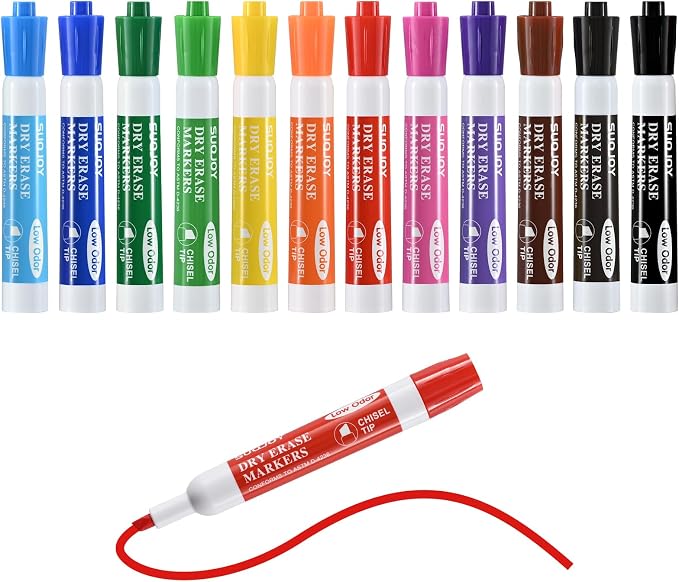 SUQJOY Dry Erase Markers, Chisel Tip Whiteboard Markers, Low Odor Thick Dry by SUQJOYOFFICE