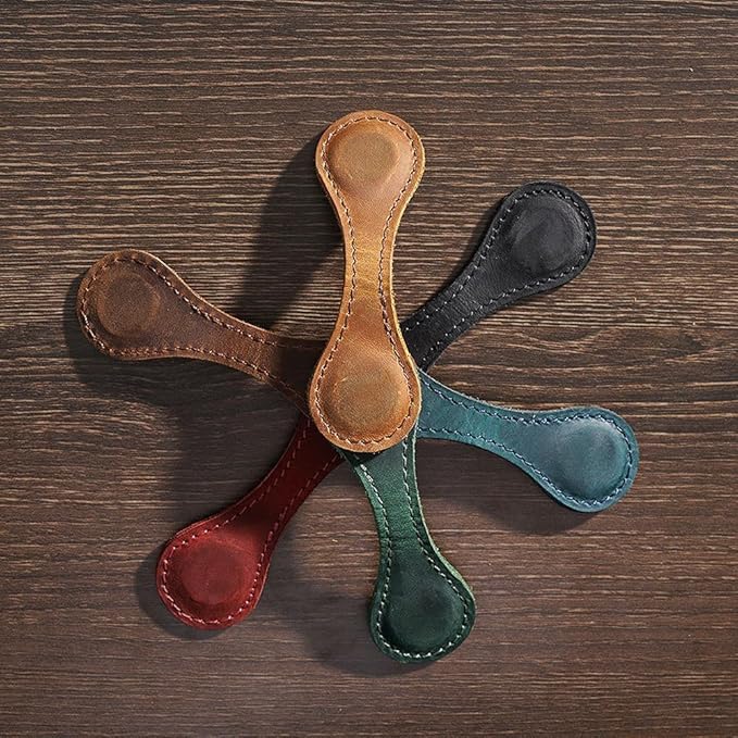 Artlaza Personalized Magnetic Leather Bookmark, 26 Letter Custom Leather - Image 2