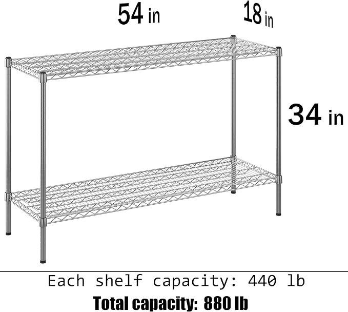 Regal Altair 18" Deep x 54" Wide x 34" Height Wire Shelving Kit | 2-Tier | NSF - Image 3